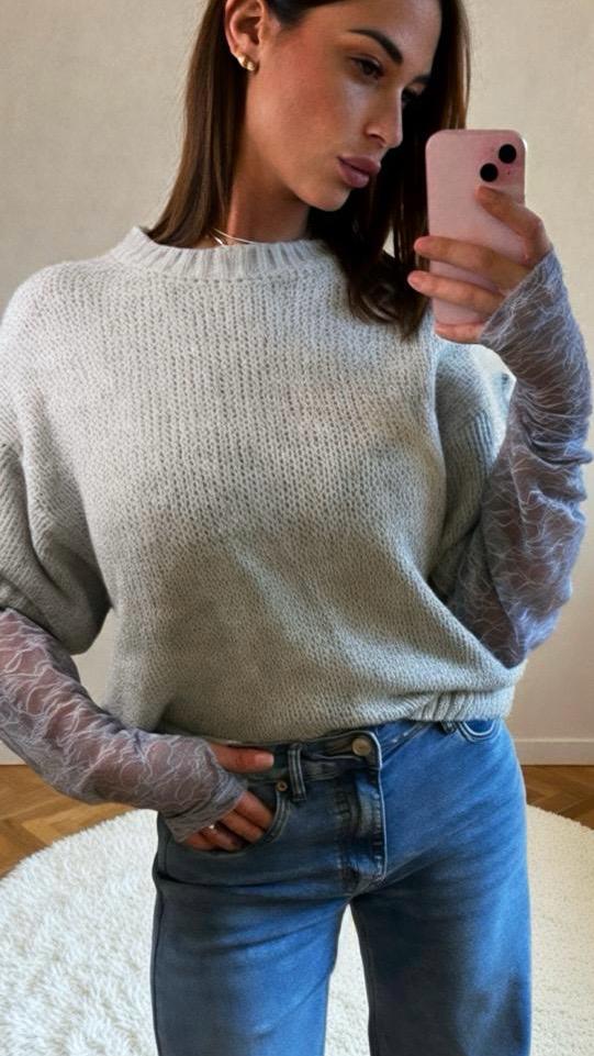 Pull Dentelle Mitaines-BILLY