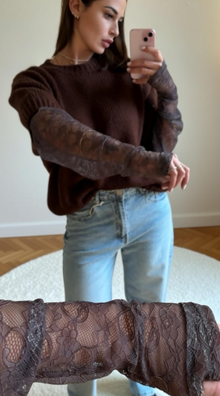 Pull Dentelle Mitaines-BILLY