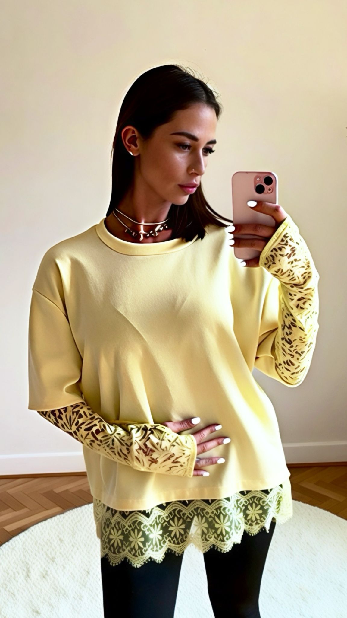 T-shirt Dentelle Mitaines-LOVE