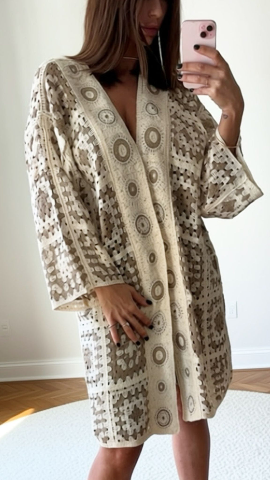 Veste crochet ajouré-LYA