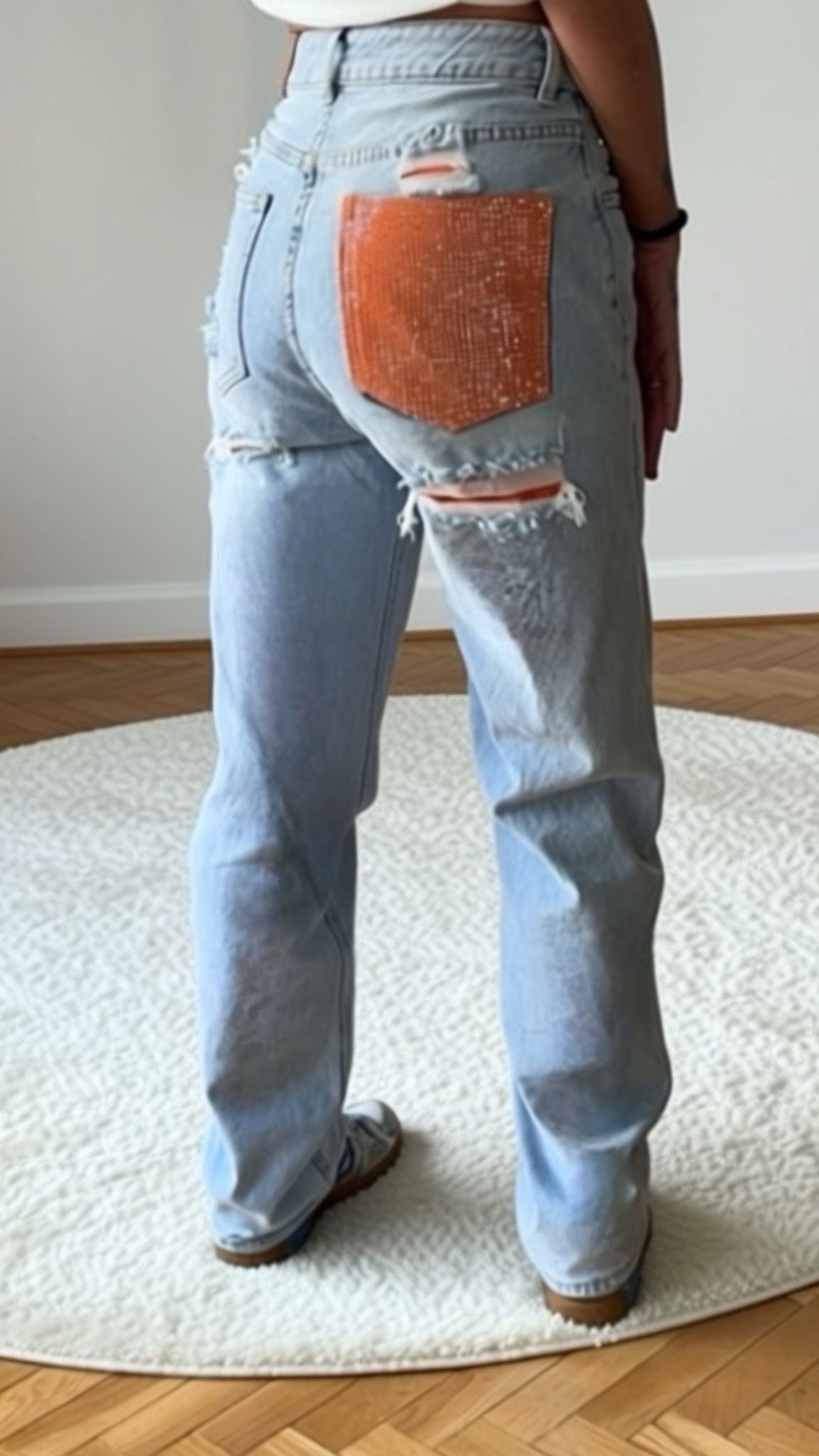 Jean's-ELENA STRASS ORANGE