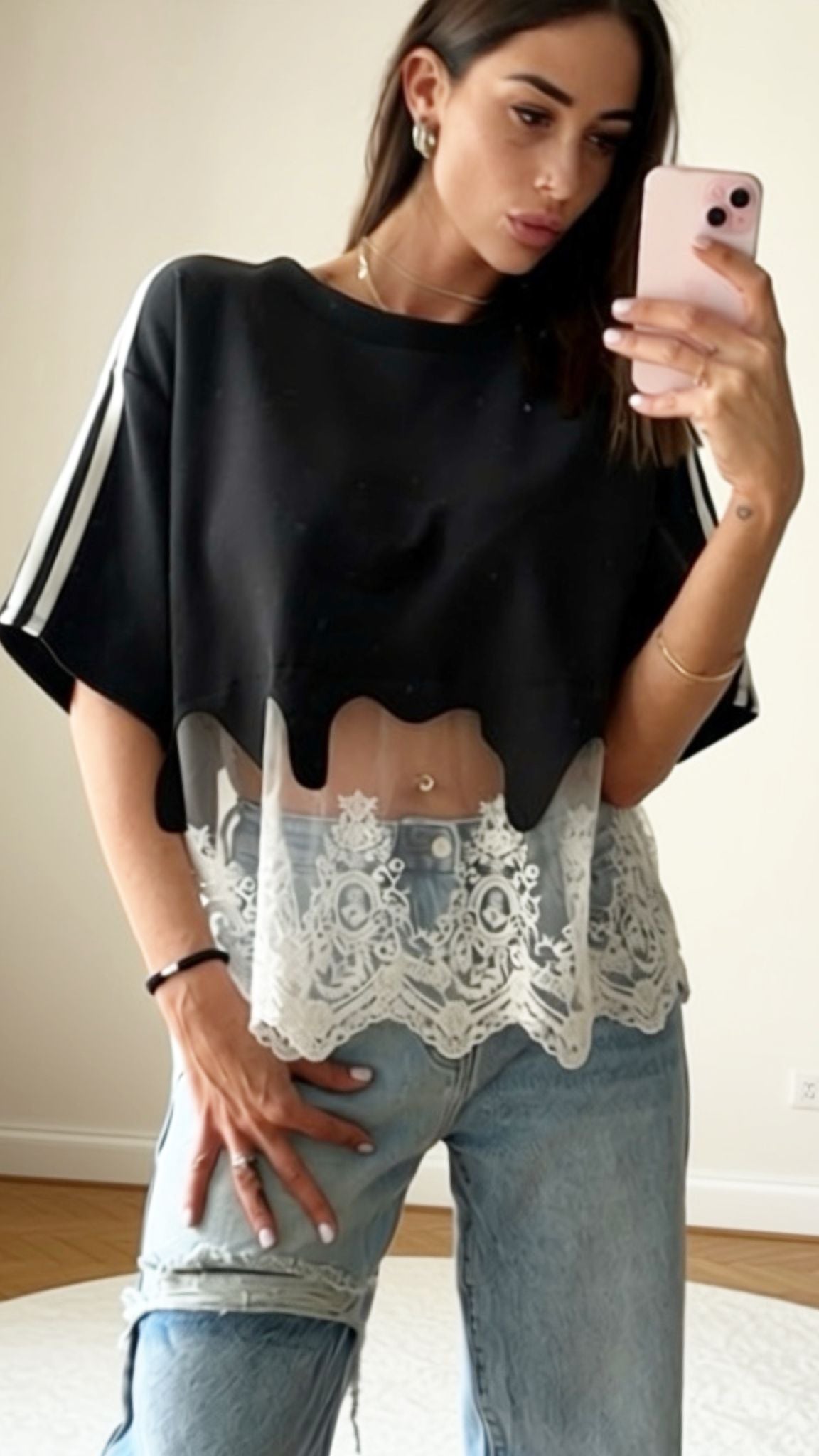 T-shirt dentelle-ALEX
