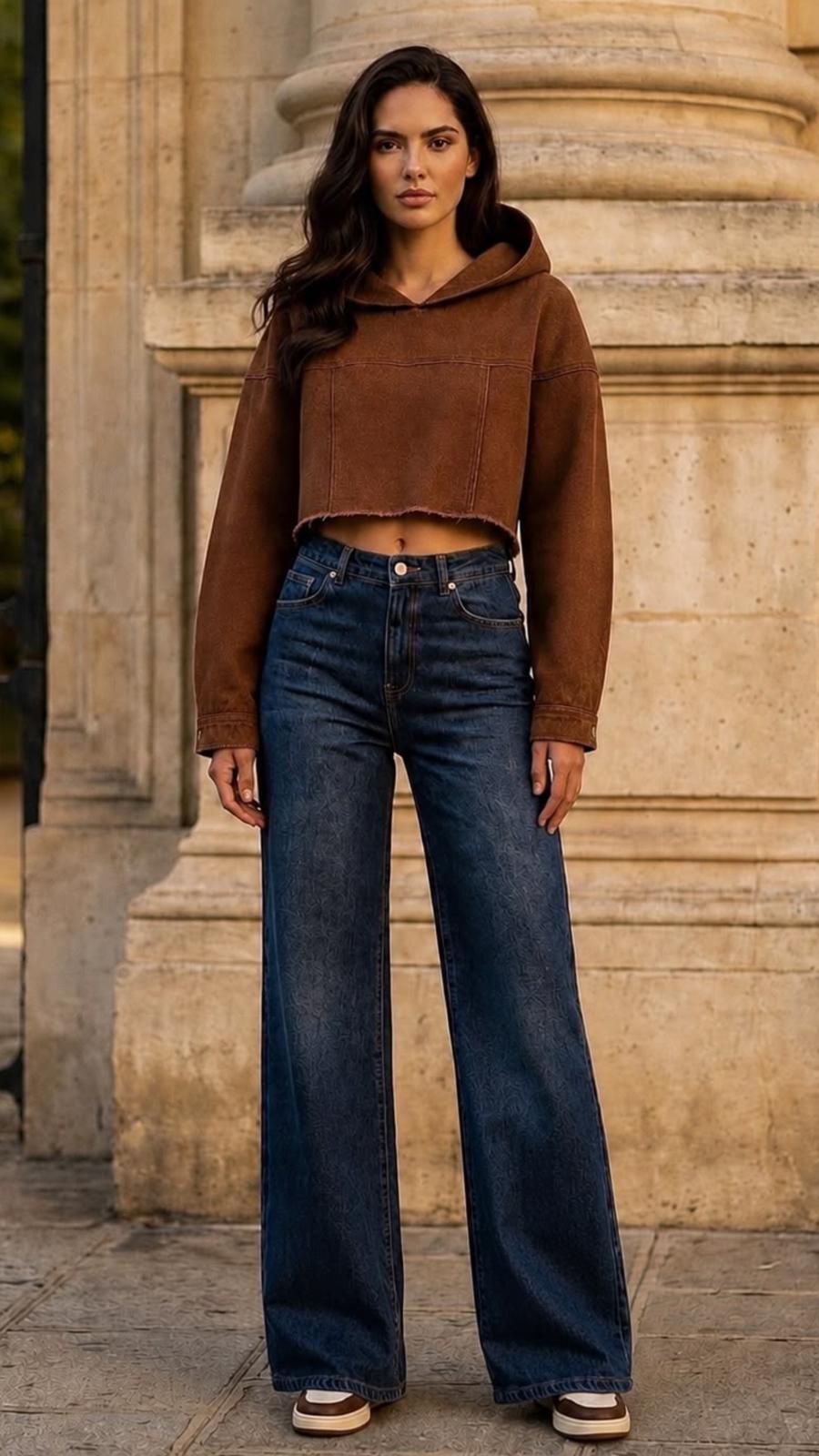 Jean's poche marron-ELENA
